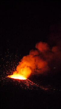 Vid&eacute;o de l'eruption du Piton de la Fournaise