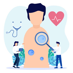 Illustration vector graphic cartoon character of knowledge of the diagnosis