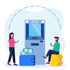 Illustration vector graphic cartoon character of financial transaction