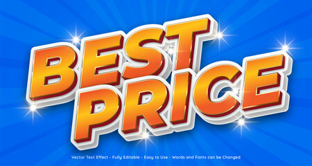 Creative 3d text Best price, editable style effect template