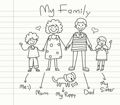 Hand Drawn Cartoon Family
