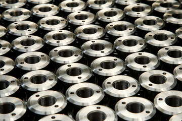 New fabrication steel rollers texture background. Metal industry.