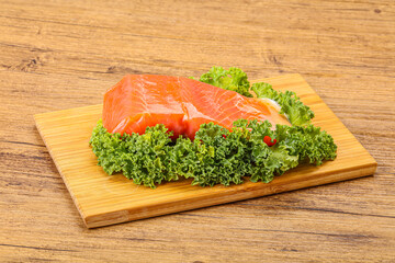 Salmon fillet slice for cooking