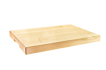 wooden cutting board isolated on a white background