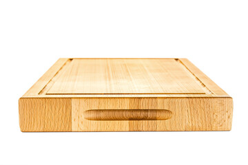 wooden cutting board isolated on a white background