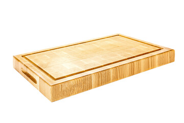 wooden cutting board isolated on a white background