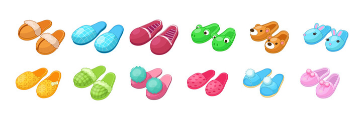 Home footwear - pairs slippers, textile domestic garment clothing soft fabric.