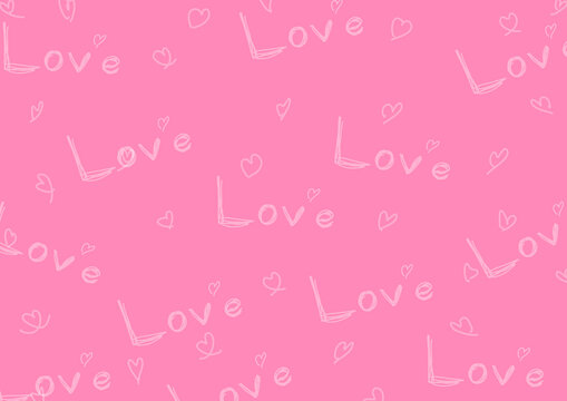 バレンタインバックグラウンド　LOVE ピンク