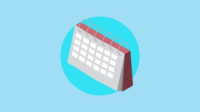 calendar reminder isometric style animation