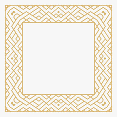 Circular decorative gold frame.