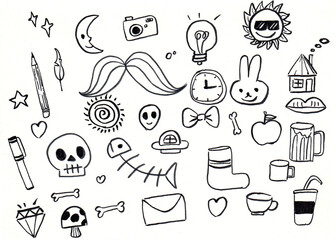 object doodle hand drawn illustration,art design