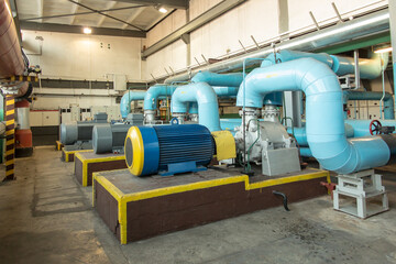 several water pumps with electric motors