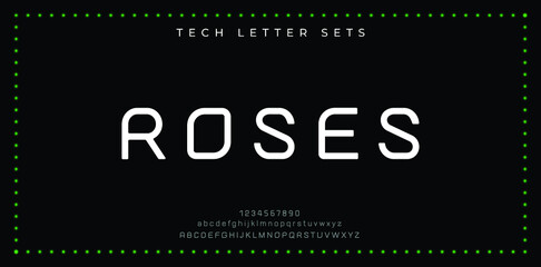 ROSES special and original font letter design. modern tech vector logo typeface for company.
