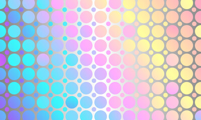Abstract geometric holographic rainbow background from circles. Vector stock illustration.