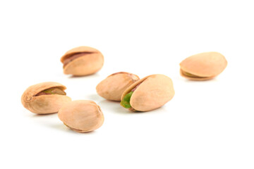 Pistachios isolated on white