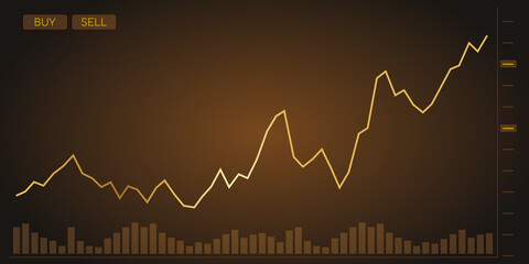 Cover Chart Graph Line Gold Luxury