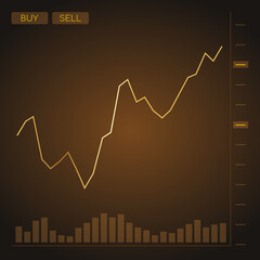 Square Chart Graph Line Gold Luxury