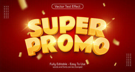 Creative 3d text Super promo, editable style effect template