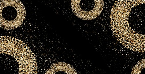 Strokes of gold glitter make up on black ground