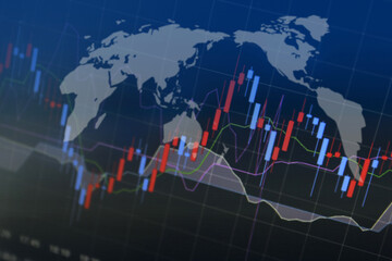 ビジネスコンセプト　株価や為替のイメージ