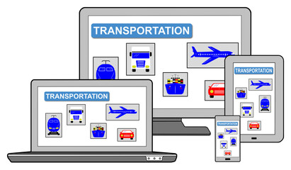 Transportation concept on different devices
