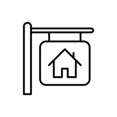 home sign board line icon vector