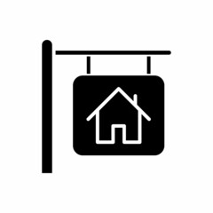 home sign board glyph icon vector