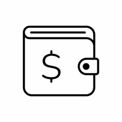 dollar wallet line icon vector