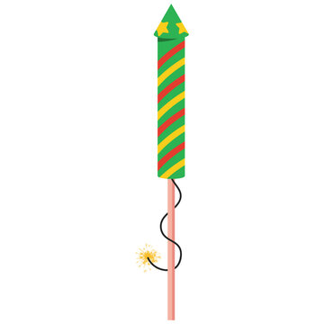 recommend clip art: Firework rocket vector cartoon illustration isolated on a white background.