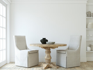 Fototapeta Modern dining room. 3d render. obraz