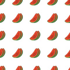 Watermelon. Berry - watermelon. Illustration of watermelon slices. Illustrations for postcards, banners, covers, albums, mobile screensavers, scrapbooking, advertising, blogs. Seamless pattern.