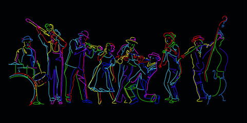 Jazz musicai abstract vector illustration - 480911945