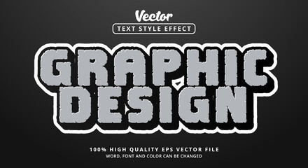 Editable text effects, Graphic Design text in modern color style and elegant gray metallic style