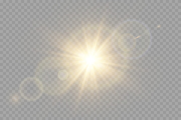 Vector transparent sunlight special lens flare light effect. PNG