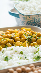 chickpea curry with white rice 