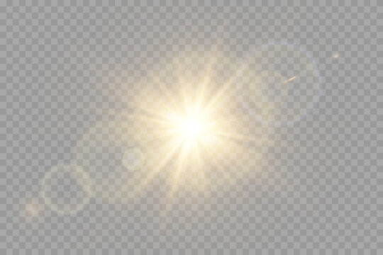 Vector Transparent Sunlight Special Lens Flare Light Effect. PNG