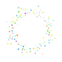 Rainbow Festive Confetti. Carnival Star Falling.