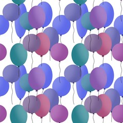 Seamless balloons pattern for kids and gifts and cards and linens and fabrics and textiles and packaging
