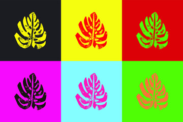 Fototapeta na wymiar Pop art style leaf leaf background pattern