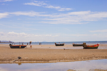 boats on the summer beach