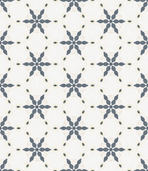 Geometric blue, gold and white seamless pattern decoration background textiles fabric