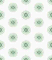 Acrylic prints Green Geometric green seamless floral pattern decoration background