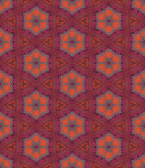 Mosaic of  red, grey, purple and orange seamless pattern decoration geometric tile background