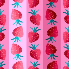 Fruit seamless strawberry pattern for fabrics and textiles and packaging and gifts and cards and linens 