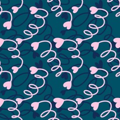 Valentines stripes seamless hearts pattern for fabrics and textiles and cards and linens and wrapping paper
