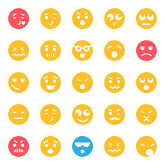 Flat color icons for smiley face.