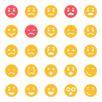 Flat color icons for smiley face.