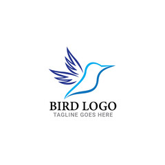 bird logo, line art, simple logo.