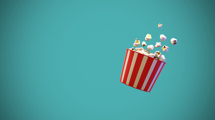 popcorn bucket with blue background