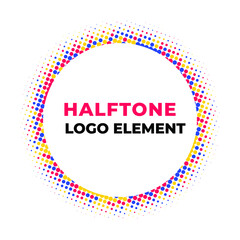 Colorful Halftone Ring -Abstract colorful halftone texture dots pattern